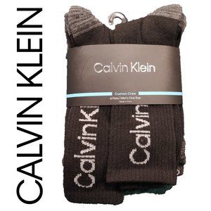 🆕 *6 Pack* Calvin Klein Men's Cushion Crew Cut Socks, Black, OS, 6-Pack
